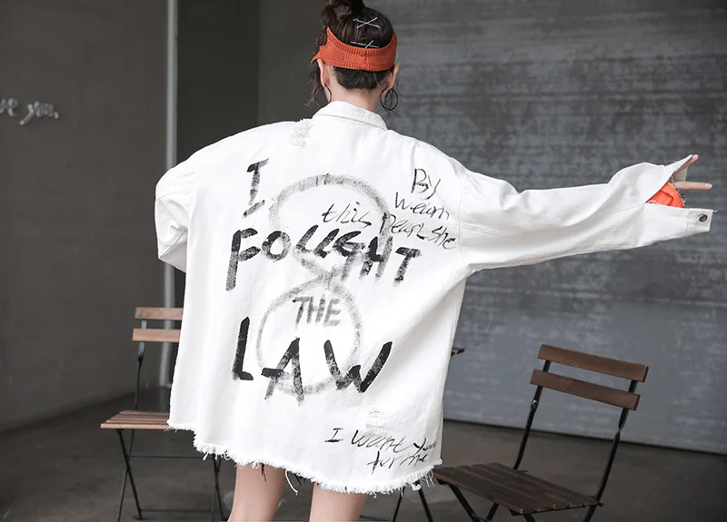 Loose And Plus-sized Mid-length with Holes Jacket Men And Women BF Hip Hop Ink Lettered Shirt Cardigan
Loose And Plus-sized Mid-length with Holes Jacket Men And Women BF Hip Hop Ink Lettered Shirt Cardigan