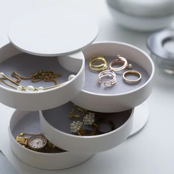 Newly designed fashion women's jewelry storage box, four layers of rotating jewelry storage tray, give women birthday gifts 
Newly designed fashion women's jewelry storage box, four layers of rotating jewelry storage tray, give women birthday gifts