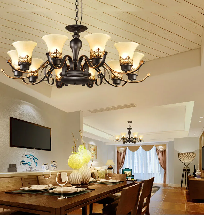 3/6/8 heads European-style bedroom ceiling lamp retro living room chandelier hotel lights 
3/6/8 heads European-style bedroom ceiling lamp retro living room chandelier hotel lights