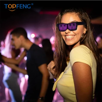 TopFeng Customizable Bluetooth LED Glasses for Raves, Festivals, Fun, Parties, Sports, Costumes, EDM, Flashing - Display Message
TopFeng Customizable Bluetooth LED Glasses for Raves, Festivals, Fun, Parties, Sports, Costumes, EDM, Flashing - Display Message