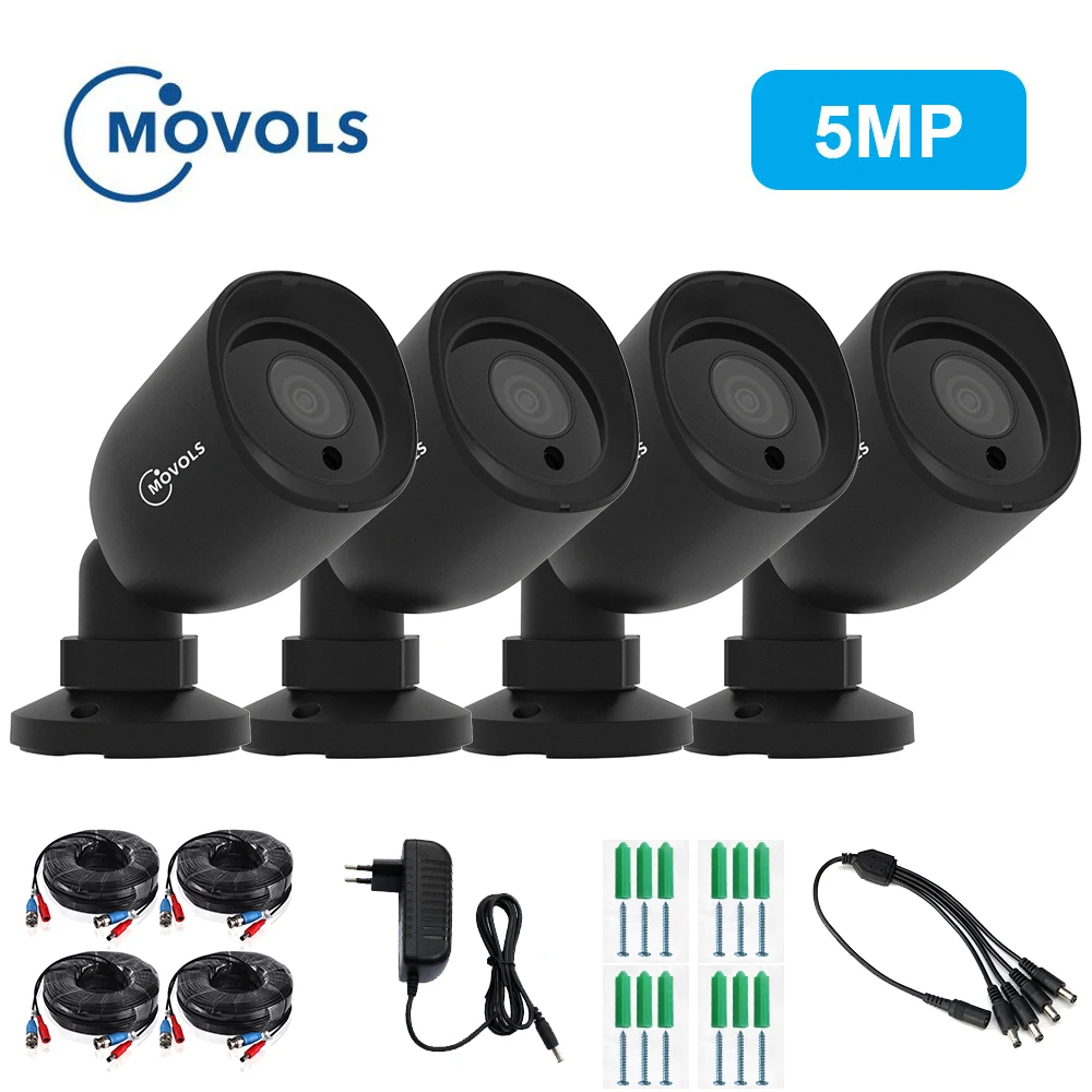 Movols 4 PCS Bullet 5MP Video Waterproof indoor/outdoor IR Nightvision Camera with 60ft CCTV BNC & DCplug Cable for DVR System 
Movols 4 PCS Bullet 5MP Video Waterproof indoor/outdoor IR Nightvision Camera with 60ft CCTV BNC & DCplug Cable for DVR System