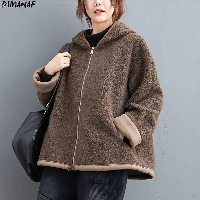 DIMANAF Plus Size Women Coats 2020 Winter Cashmere Jacket Coats Hat Solid Basic Thick Pockets Warm Flocking New Loose Outerwear
DIMANAF Plus Size Women Coats 2020 Winter Cashmere Jacket Coats Hat Solid Basic Thick Pockets Warm Flocking New Loose Outerwear