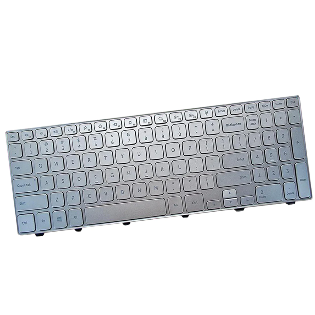 Replacement US English Layout Laptop Keyboard with Backlit/Backlight High Quality for Dell Inspiron 15-7000 7537, Silver Replacement US English Layout Laptop Keyboard with Backlit/Backlight High Quality for Dell Inspiron 15-7000 7537, Silver