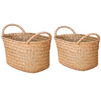 2 Pcs Wicker Weaving Storage Basket for Kitchen Handmade Fruit Dish Rattan Picnic Food Bread Loaf Sundries Neatening Container C
2 Pcs Wicker Weaving Storage Basket for Kitchen Handmade Fruit Dish Rattan Picnic Food Bread Loaf Sundries Neatening Container C