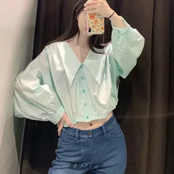 Spring and Summer 2020 New Shirts Women Europe Solid Color Ladies Blouses and Tops Long Sleeve Cotton Wild Women Clothing
Spring and Summer 2020 New Shirts Women Europe Solid Color Ladies Blouses and Tops Long Sleeve Cotton Wild Women Clothing