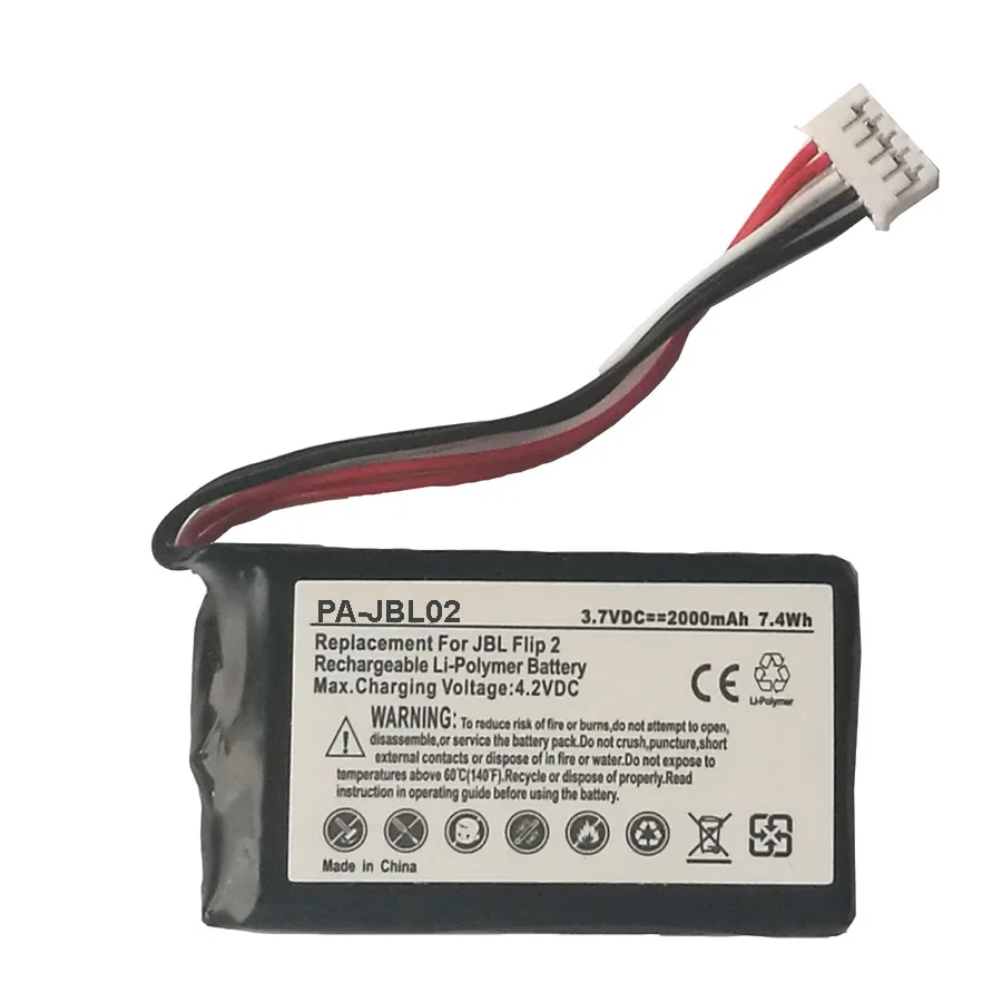 AEC653055-2P Battery AEC6530552P for JBL Flip 2 Bluetooth Loudspeaker Speaker 3.7V 2000mAh Lithium Polymer Rechargeable Battery
AEC653055-2P Battery AEC6530552P for JBL Flip 2 Bluetooth Loudspeaker Speaker 3.7V 2000mAh Lithium Polymer Rechargeable Battery