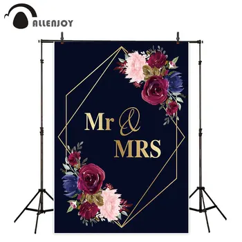 Allenjoy Black Photocall Watercolor Flowwers Golden Pattern Mr Mrs Wedding Banner Backdrop Valentine Day February 14 Background 
Allenjoy Black Photocall Watercolor Flowwers Golden Pattern Mr Mrs Wedding Banner Backdrop Valentine Day February 14 Background