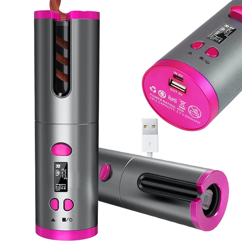 2020 Automatic Curling Iron Cordless Auto Rotating Hair Curler USB Rechargeable Ceramic hair styling tools for Curls Waves
2020 Automatic Curling Iron Cordless Auto Rotating Hair Curler USB Rechargeable Ceramic hair styling tools for Curls Waves