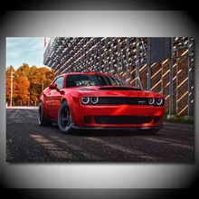 Canvas Posters Car-Picture Challenger SRT Art-Painting Living-Room-Decor Prints Wall
