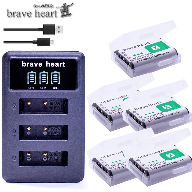 5x NP-BX1 np bx1 Battery + 3 Slots LCD Charger for Sony DSC-RX100 DSC-WX500 IV HX300 WX300 HDR-AS15 X3000R MV1 AS30V HDR-AS300
5x NP-BX1 np bx1 Battery + 3 Slots LCD Charger for Sony DSC-RX100 DSC-WX500 IV HX300 WX300 HDR-AS15 X3000R MV1 AS30V HDR-AS300