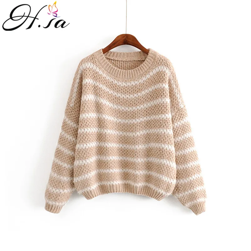 H.SA 2019 Knit Pullover Sweaters Oneck Casual Striped Pull Jumpers Lantern Sleeve Grey Winter Warm Thick Korean Sweaters Mujer
H.SA 2019 Knit Pullover Sweaters Oneck Casual Striped Pull Jumpers Lantern Sleeve Grey Winter Warm Thick Korean Sweaters Mujer