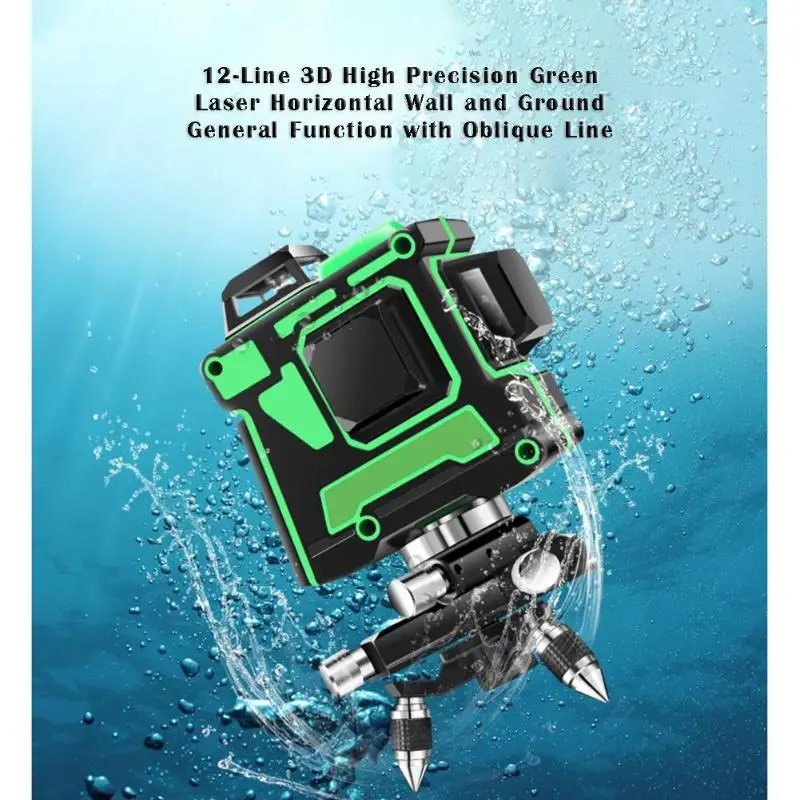 12-line 3D High Precision Green Laser Horizontal Wall Ground Laser Level Slash Function Ip54 Dustproof Shockproof Universal New
12-line 3D High Precision Green Laser Horizontal Wall Ground Laser Level Slash Function Ip54 Dustproof Shockproof Universal New