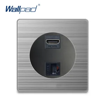 Wallpad HDMI DATA COM CAT6 Wall Power Socket Electric Outlet Silver Stainless Steel Panel For Home For Data Transmission
Wallpad HDMI DATA COM CAT6 Wall Power Socket Electric Outlet Silver Stainless Steel Panel For Home For Data Transmission