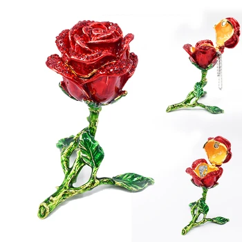Rose Shape Decorative Hinged Jewelry Trinket Box Ring Storage Gift for Valentine's Day Home Decoration
Rose Shape Decorative Hinged Jewelry Trinket Box Ring Storage Gift for Valentine's Day Home Decoration