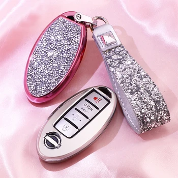 Fashion Luxury Diamond Crystal Shining Car Key Case Cover For Nissan 370Z Altima GT-R Maxima Murano Rogue Sentra Auto KeyShell
Fashion Luxury Diamond Crystal Shining Car Key Case Cover For Nissan 370Z Altima GT-R Maxima Murano Rogue Sentra Auto KeyShell