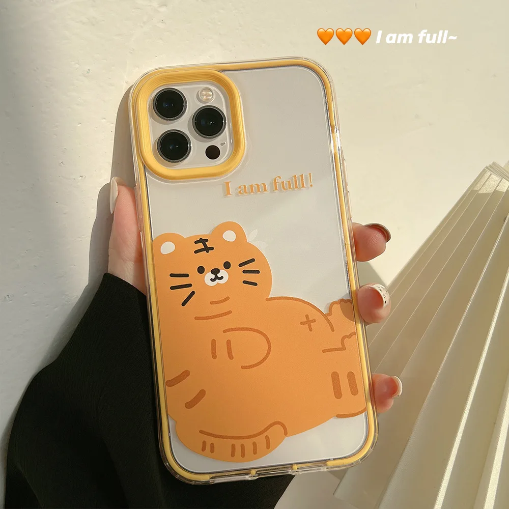 Силиконовый съемный мультяшный чехол Fat tiger 2 в 1 для iphone 12 mini 13 pro max 7 8 plus x xr xsmax 11