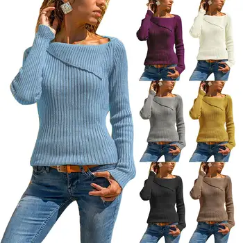 Autumn Winter Plus Size Solid Color Lapel Knitted Sweater Women Slime Fit Jumpere
Autumn Winter Plus Size Solid Color Lapel Knitted Sweater Women Slime Fit Jumpere