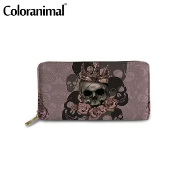 Coloranimal Women PU Leather Wallet Gothic Skull Pattern Lady Clutch Purse With Zipper Protable Credit Card Holder Totes Bolsa
Coloranimal Women PU Leather Wallet Gothic Skull Pattern Lady Clutch Purse With Zipper Protable Credit Card Holder Totes Bolsa
