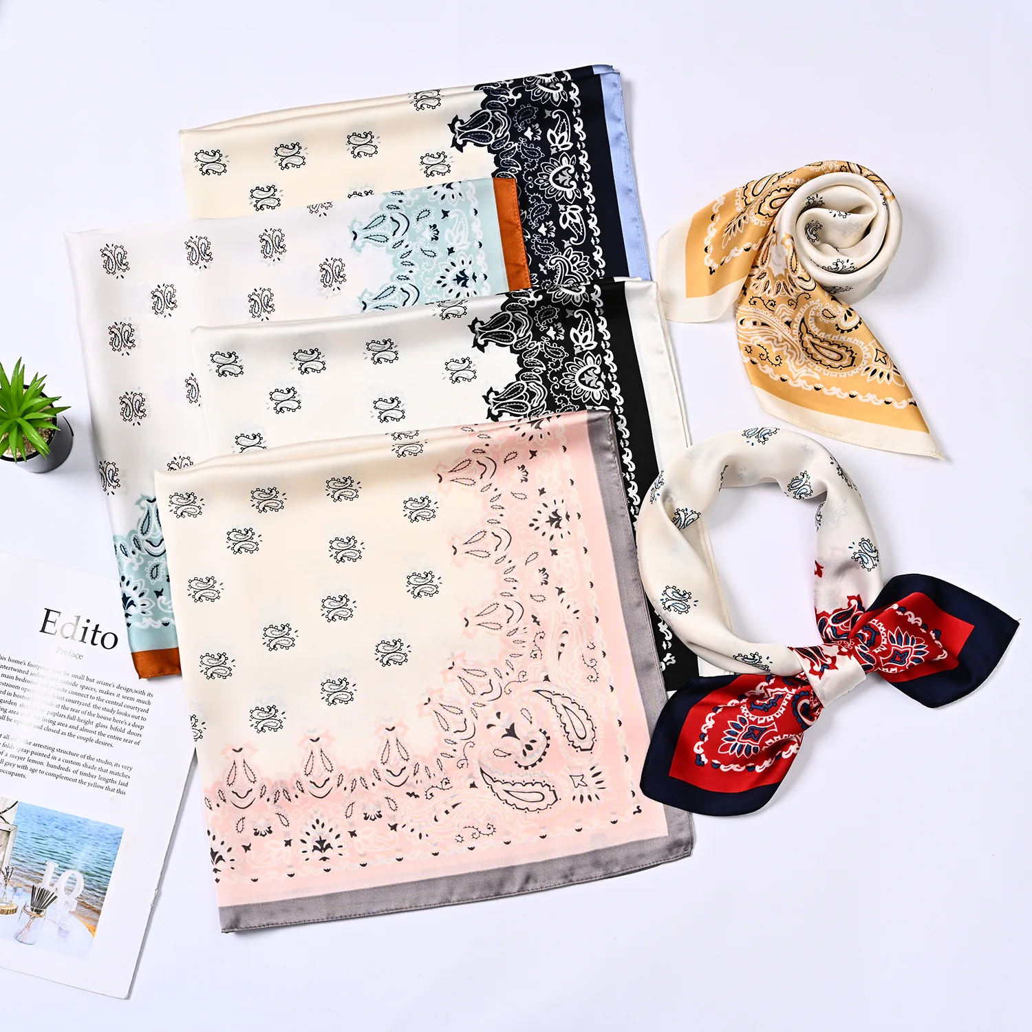 70cm Small Square Scarf Female Simulation Silk Cashew Flower Silk Scarves All-match Scarf Wrapped Turban Headband Headband
70cm Small Square Scarf Female Simulation Silk Cashew Flower Silk Scarves All-match Scarf Wrapped Turban Headband Headband