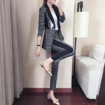 Occupation Suit Female 2020 Small Suit Two-piece Set Temperament Commute Grid Suit Suit Female 1728
Occupation Suit Female 2020 Small Suit Two-piece Set Temperament Commute Grid Suit Suit Female 1728