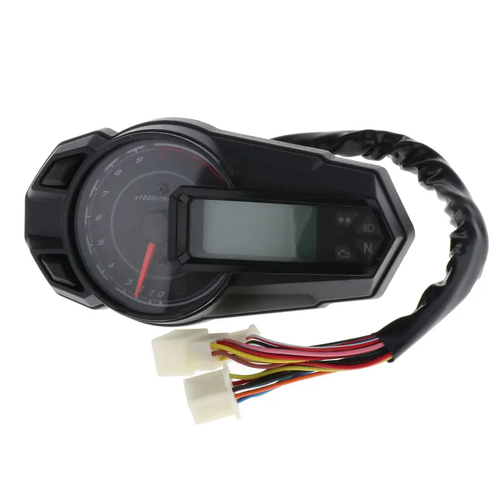Motorcycle Digital Light LCD Speedometer Odometer Tachometer 12000RPH N1-6 Adjustment | Автомобили и мотоциклы