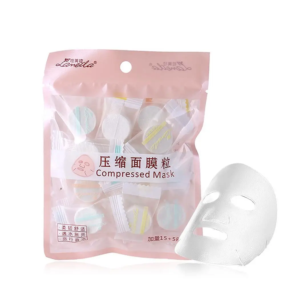 Hengfang20pcs хлопок DIY водосберегающая бумага для лица сжатая маска одноразовая лист