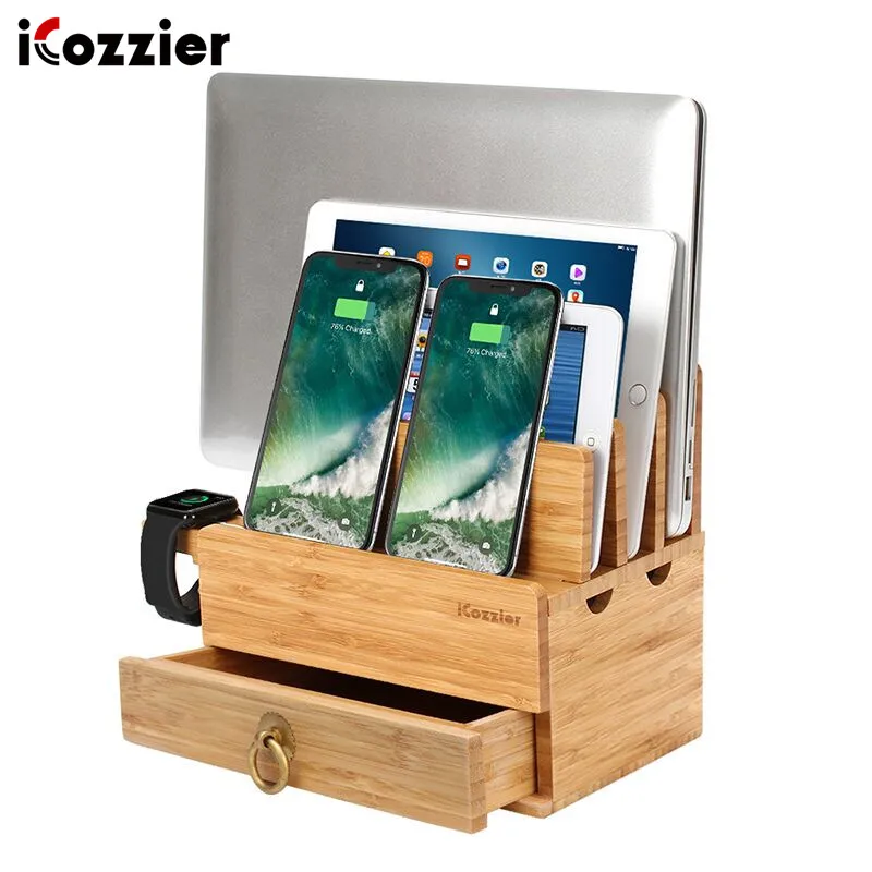 iCozzier 4 Slots Removable Bamboo Watch Stand With Drawer Multi-device Charging Station for i Watch,Smartphones,Tablets,Laptops
iCozzier 4 Slots Removable Bamboo Watch Stand With Drawer Multi-device Charging Station for i Watch,Smartphones,Tablets,Laptops