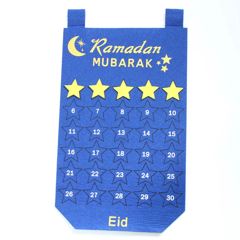 EID Mubarak Kareem Countdown Felt Calendar Gold Star Sticker Wall Hanging Muslim DIY Ramadan Party Decoration For Home
EID Mubarak Kareem Countdown Felt Calendar Gold Star Sticker Wall Hanging Muslim DIY Ramadan Party Decoration For Home
