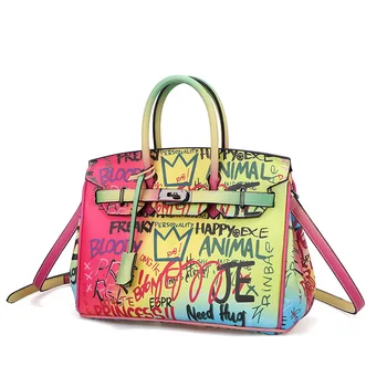 European And American Classic Platinum Bag Premium Painted Bag Female 2019 New Graffiti Shoulder Bag Small
European And American Classic Platinum Bag Premium Painted Bag Female 2019 New Graffiti Shoulder Bag Small