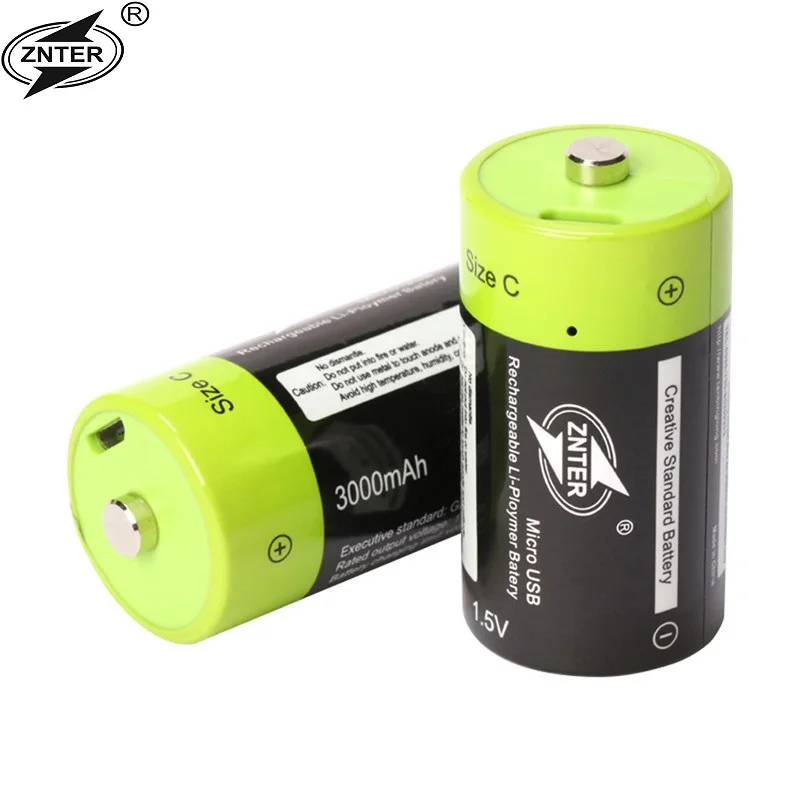 ZNTER 4pcs 1.5V rechargeable battery Lithium li-polymer 3000mAh C size USB C type Li-ion powerful battery USB charging cable
ZNTER 4pcs 1.5V rechargeable battery Lithium li-polymer 3000mAh C size USB C type Li-ion powerful battery USB charging cable