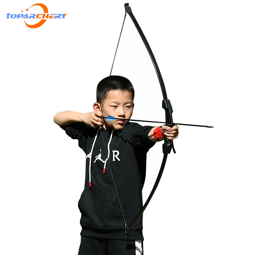 Toparchery 10lbs tir /à larc en Bois Arc 3 fl/èches carquois Caoutchouc Pointe Longbow Enfants Chasse Jouet Ensemble