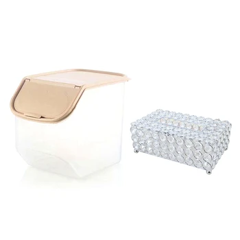 2 Pcs Storage Box: 1Pcs Kitchen Rice Fruits Bucket Cereal Keeper Container & 1Pcs Crystal Tissue Box Napkin Storage Box
2 Pcs Storage Box: 1Pcs Kitchen Rice Fruits Bucket Cereal Keeper Container & 1Pcs Crystal Tissue Box Napkin Storage Box