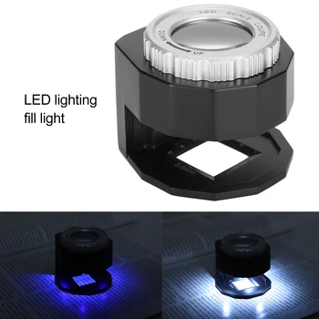 30X Metal Magnifying Glass LED UV Light Magnifier with Scale for Currency Detection Jewelry Tool for Jeweler
30X Metal Magnifying Glass LED UV Light Magnifier with Scale for Currency Detection Jewelry Tool for Jeweler