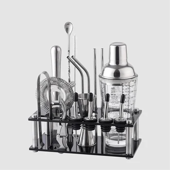 New 17pcs 400ml Glass Bartend Bartender Kit Acrylic Stand Barware Bar Beer Wine Whisky Accessori Tools Mixer Cocktail Shaker Set
New 17pcs 400ml Glass Bartend Bartender Kit Acrylic Stand Barware Bar Beer Wine Whisky Accessori Tools Mixer Cocktail Shaker Set