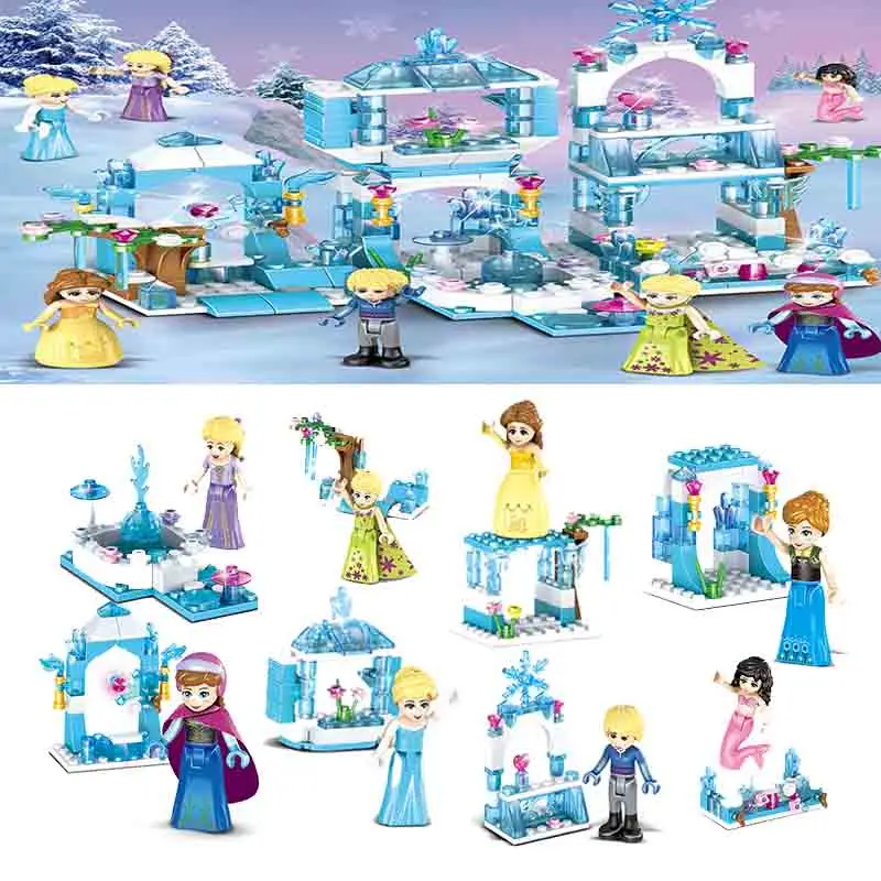Anna Elsa Mermaid Kristoff Princess Snow Queen Elsa's Sparking Ice Castle Building Block Toy for girl B742
Anna Elsa Mermaid Kristoff Princess Snow Queen Elsa's Sparking Ice Castle Building Block Toy for girl B742