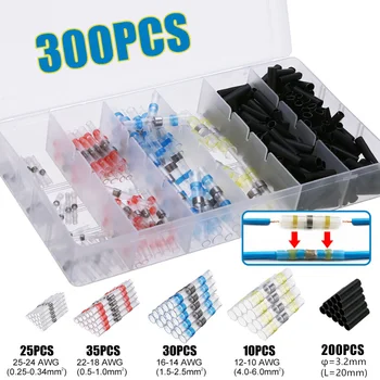 300PCS 10-26AWG Waterproof Insulated Soldering Seal Sleeve Wire Connectors Heat Shrink Butt Terminals Kit Assortment
300PCS 10-26AWG Waterproof Insulated Soldering Seal Sleeve Wire Connectors Heat Shrink Butt Terminals Kit Assortment