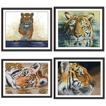 Joy Sunday tiger animal print cross stitch kit 11CT 14CT count print canvas cross stitch set decorative painting DIY handmade
Joy Sunday tiger animal print cross stitch kit 11CT 14CT count print canvas cross stitch set decorative painting DIY handmade