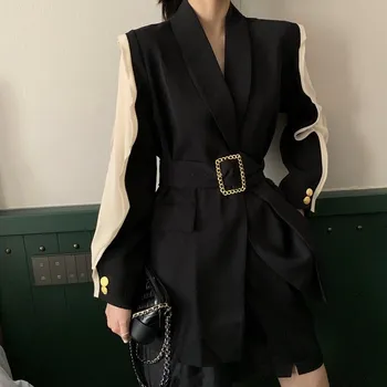 2019 V-Neck Fall Blazer Coat Patchwork Women Hit Color Long Sleeve Pockets Casual Slim Blazer Ol Work Office Blazer
2019 V-Neck Fall Blazer Coat Patchwork Women Hit Color Long Sleeve Pockets Casual Slim Blazer Ol Work Office Blazer