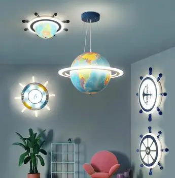 Modern Led Children's Room Lamp Creative Globe, Ship Rudder Ceiling Lamp, Remote Control Dimming Boy and Girl Bedroom Chandelier
Modern Led Children's Room Lamp Creative Globe, Ship Rudder Ceiling Lamp, Remote Control Dimming Boy and Girl Bedroom Chandelier