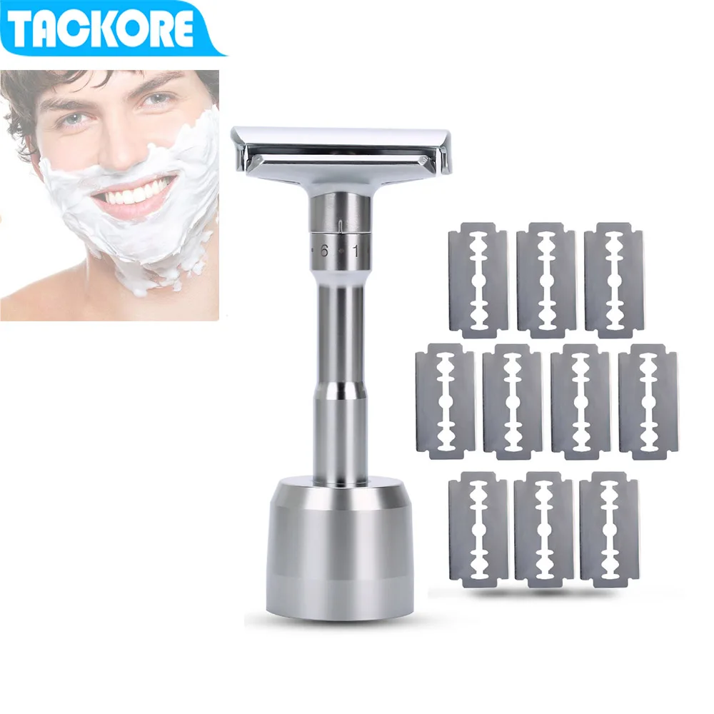 Tackore Alloy Safety Razor For Men Adjustable 1-6 Files Close Shaving Classic Double Edge Razors For Men
Tackore Alloy Safety Razor For Men Adjustable 1-6 Files Close Shaving Classic Double Edge Razors For Men