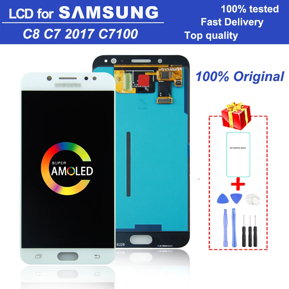 Original 5.5" Super AMOLED C8 LCD monitor for Samsung Galaxy C7 2017 C8 C7100 C710 C710F/D LCD digital touch screen LCD assembly
Original 5.5" Super AMOLED C8 LCD monitor for Samsung Galaxy C7 2017 C8 C7100 C710 C710F/D LCD digital touch screen LCD assembly