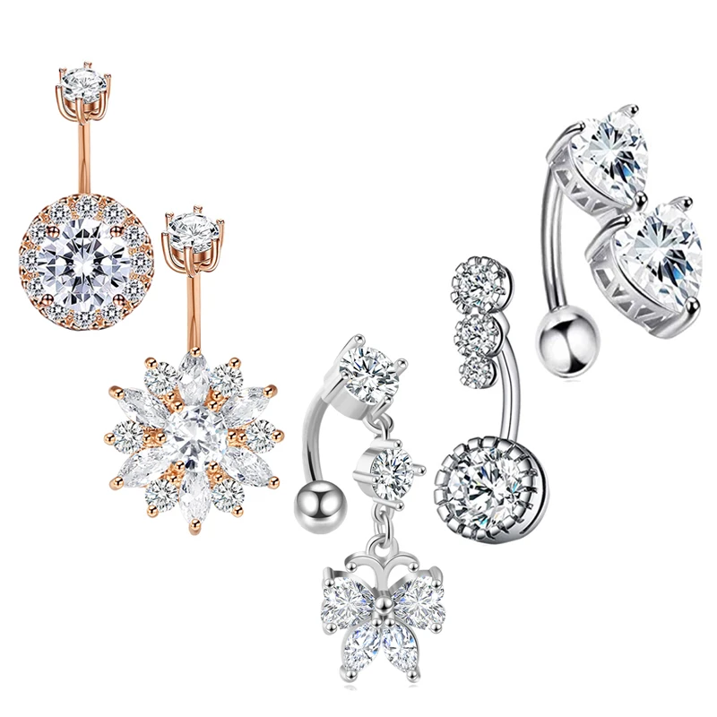 JUNLOWPY 5 style Mix rose gold silver wholesales 50pcs women belly navel rings body piercing belly button rings 14g for girl
JUNLOWPY 5 style Mix rose gold silver wholesales 50pcs women belly navel rings body piercing belly button rings 14g for girl