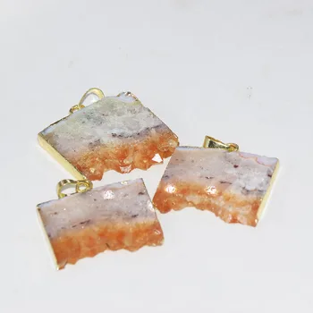 Fashion Jewelry Raw Natural Slice Yellow Crystal Quart Square pendant Femme 2020 Gold druzy Stone point pendant Women As Gifts
Fashion Jewelry Raw Natural Slice Yellow Crystal Quart Square pendant Femme 2020 Gold druzy Stone point pendant Women As Gifts