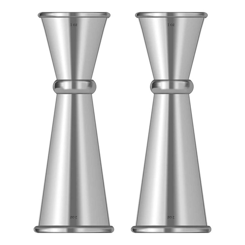 2Pcs Double Cocktail Jigger , Jigger Set Stainless Steel Bar Measuring Jigger 1 & 2 Oz, Silver
2Pcs Double Cocktail Jigger , Jigger Set Stainless Steel Bar Measuring Jigger 1 & 2 Oz, Silver
