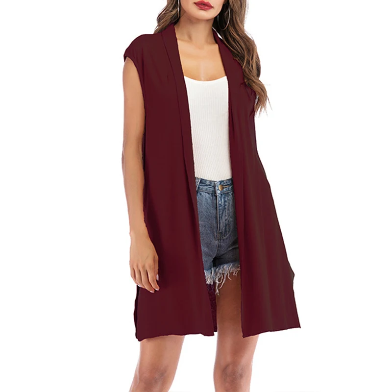 Summer Sleeveless Long Style Vest Autumn Sim Fit Casual Suit Solid Color Vest Female Cardigan Woman Lapel Vests Jacket Waistcoat
Summer Sleeveless Long Style Vest Autumn Sim Fit Casual Suit Solid Color Vest Female Cardigan Woman Lapel Vests Jacket Waistcoat