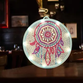 New DIY LED Diamond Painting Night Light Dreamcatcher Cross Stitch Diamond Embroidered Shaped Home Decoration Christmas Day 
New DIY LED Diamond Painting Night Light Dreamcatcher Cross Stitch Diamond Embroidered Shaped Home Decoration Christmas Day