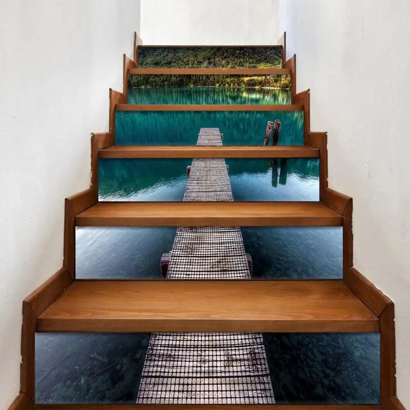 6pcs/set 3D Staircase Stair Riser River and Bridge Floor Sticker Self Adhesive DIY Stairway Waterproof PVC Wall Decal Home Decor
6pcs/set 3D Staircase Stair Riser River and Bridge Floor Sticker Self Adhesive DIY Stairway Waterproof PVC Wall Decal Home Decor