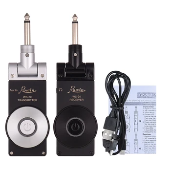 Rowin WS-20 2.4G Wireless Rechargeable Electric Guitar Transmitter Receiver Set 30M Transmission Range with USB Charging Cable
Rowin WS-20 2.4G Wireless Rechargeable Electric Guitar Transmitter Receiver Set 30M Transmission Range with USB Charging Cable