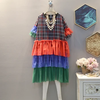 Spring 2020 new Korean trendy fashion layered jersey plaid loose mid-length temperament dress plus size
Spring 2020 new Korean trendy fashion layered jersey plaid loose mid-length temperament dress plus size