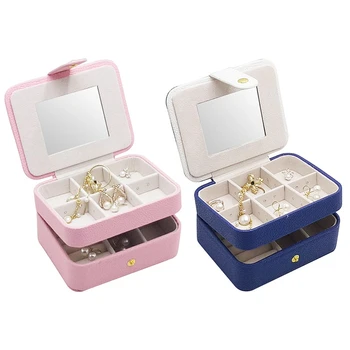 Jewelry Box Double Layer Jewellery Organizer Small Size Storage Case with Mirror for Ring Ear Stud Necklace
Jewelry Box Double Layer Jewellery Organizer Small Size Storage Case with Mirror for Ring Ear Stud Necklace